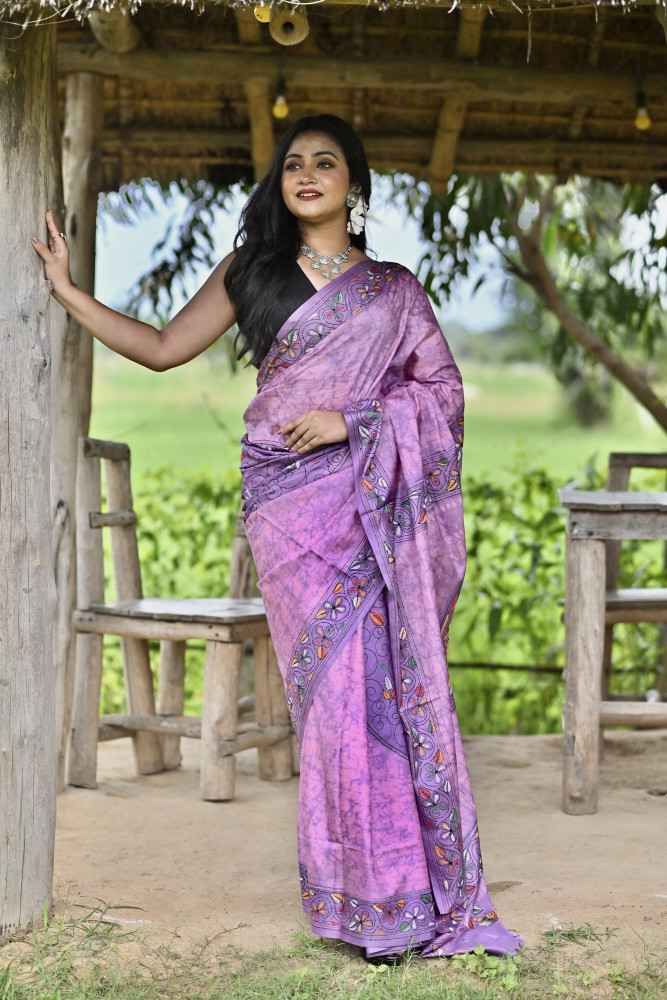 SHIVADUTI BLENDED SILK KANTHA SAREE