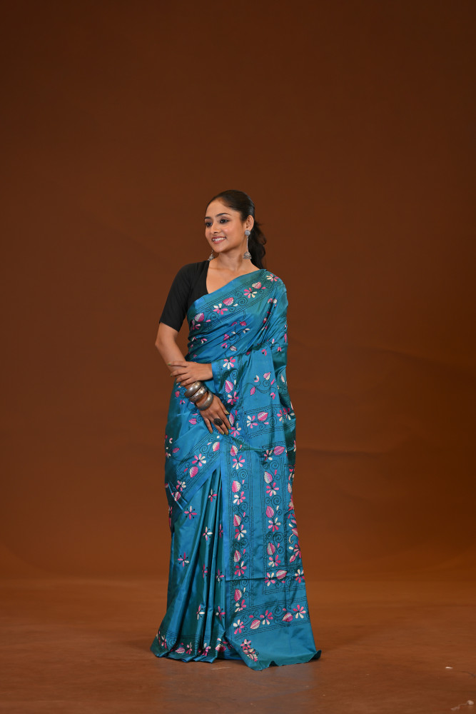 Blended Silk Kantha Saree