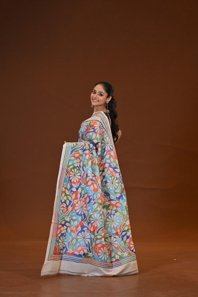 Pure Silk Kantha Saree