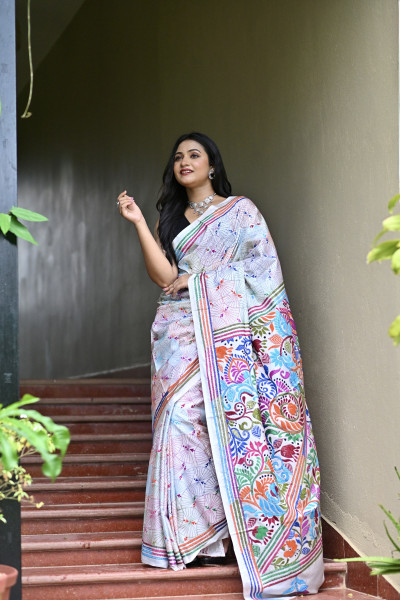 SHUMBHANASHINI  BLENDED SILK KANTHA SAREE