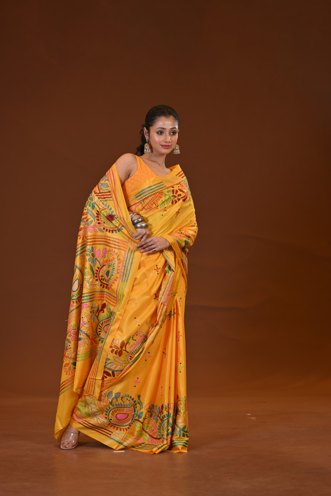 Blended Silk Kantha Saree