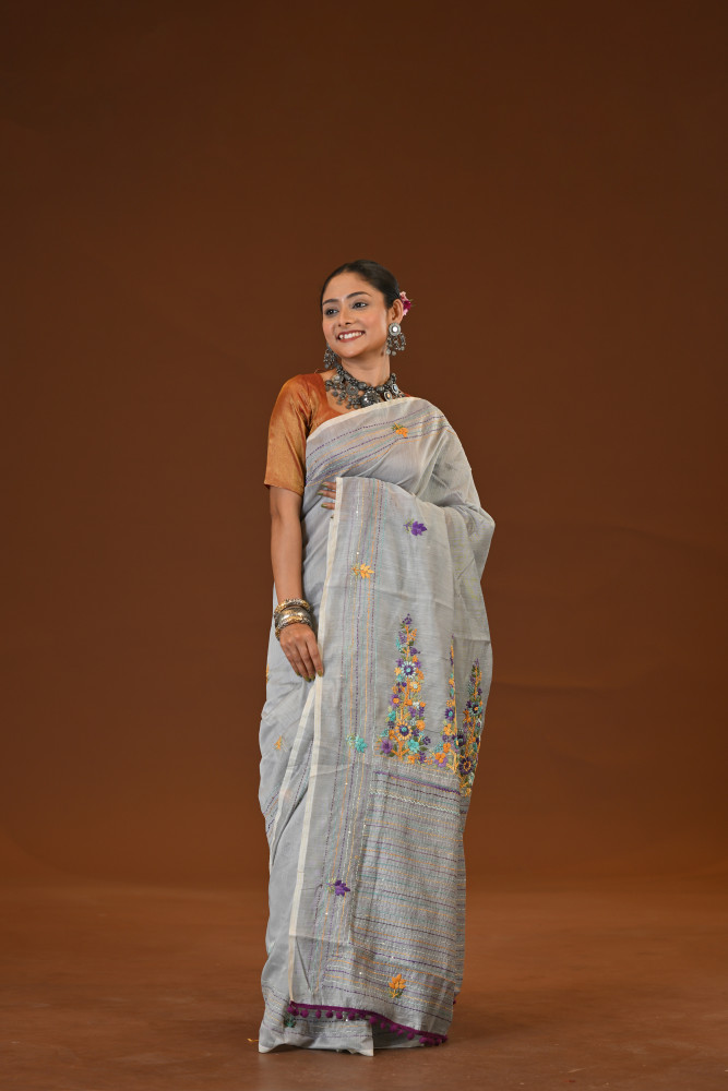 Bulian Stitch Saree