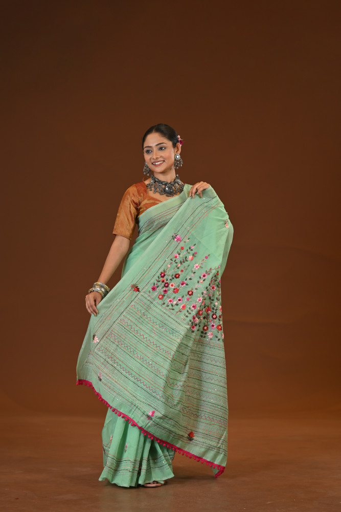 Bulian Stitch Saree