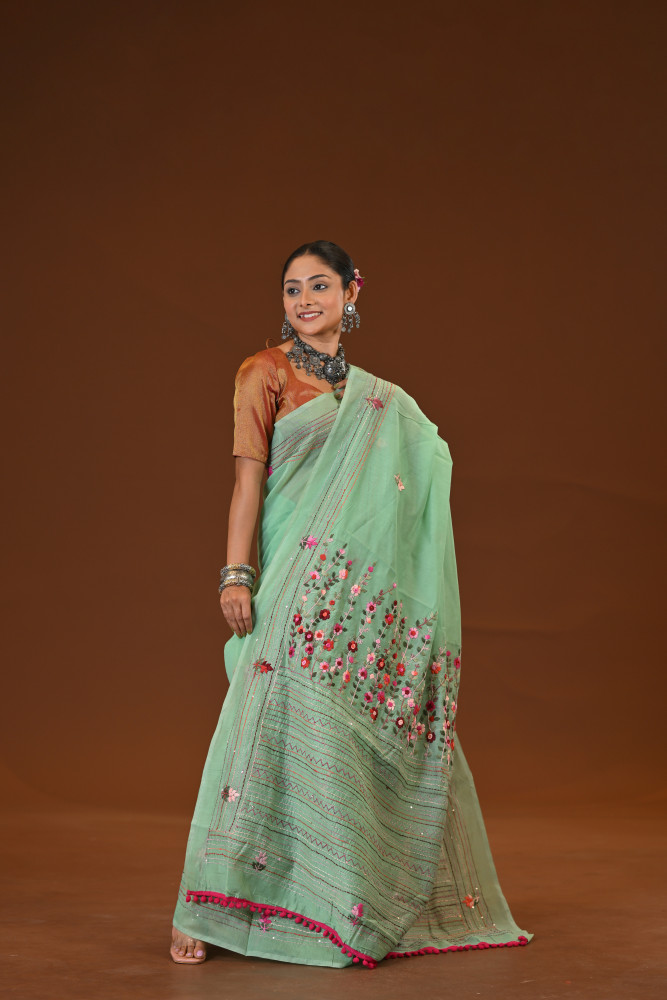 Bulian Stitch Saree