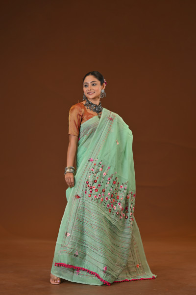 Bulian Stitch Saree