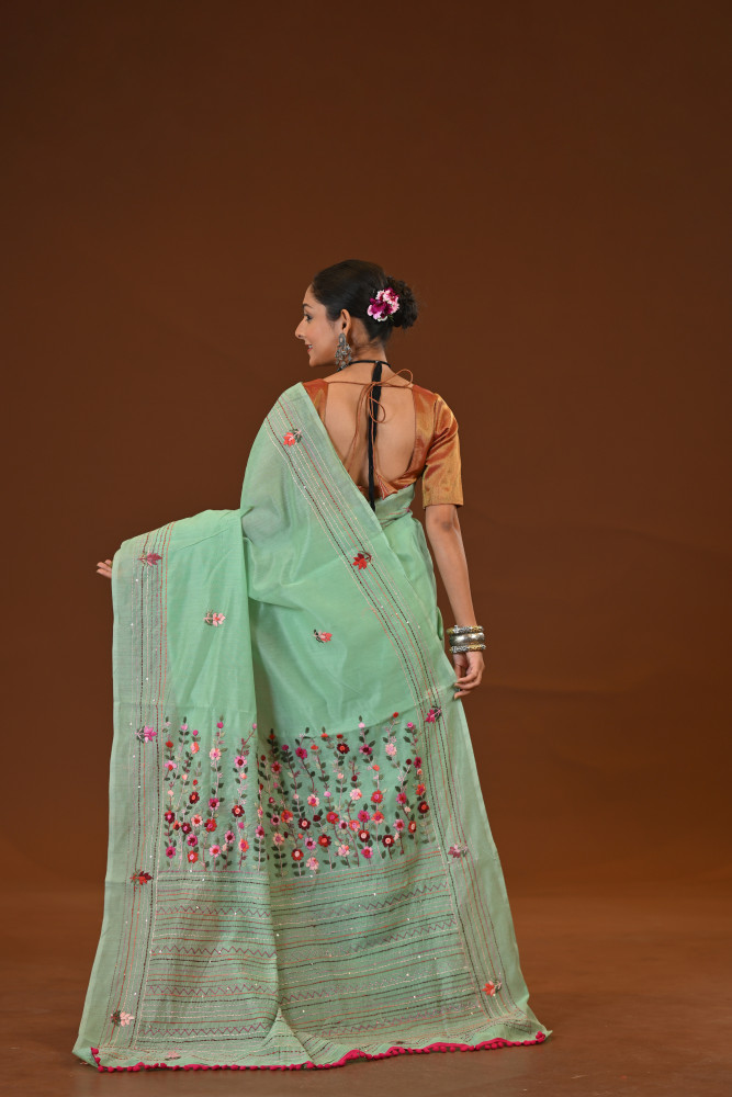 Bulian Stitch Saree