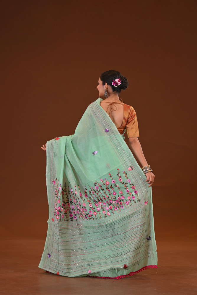 Bulian Stitch Saree