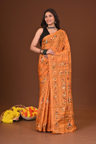 AGNIKA BLENDED SILK KANTHA SAREE