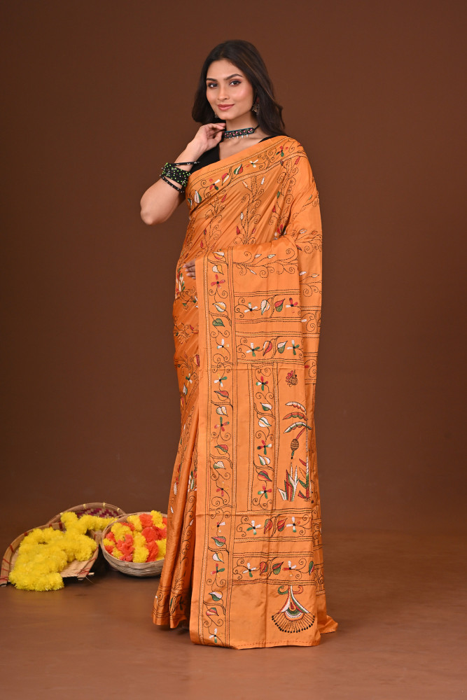 AGNIKA BLENDED SILK KANTHA SAREE