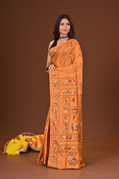 AGNIKA BLENDED SILK KANTHA SAREE
