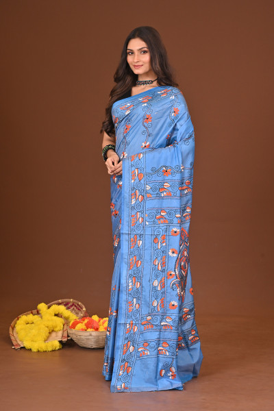 AKASHINI BLENDED SILK KANTHA SAREE