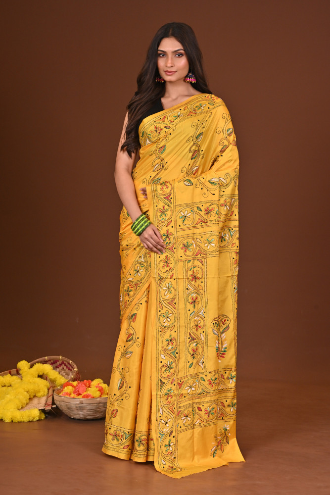 ALOKMALA BLENDED SILK KANTHA SAREE