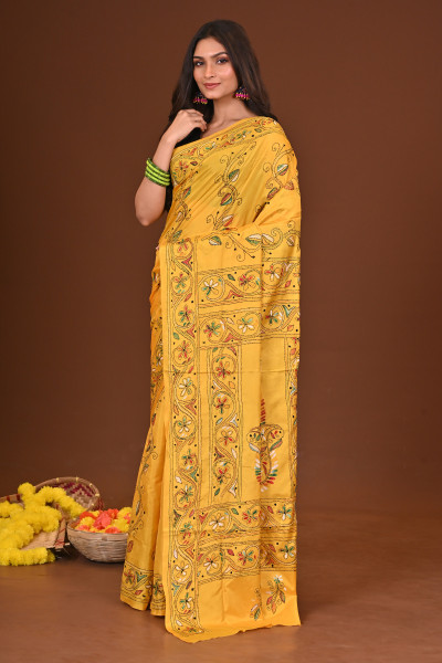 ALOKMALA BLENDED SILK KANTHA SAREE