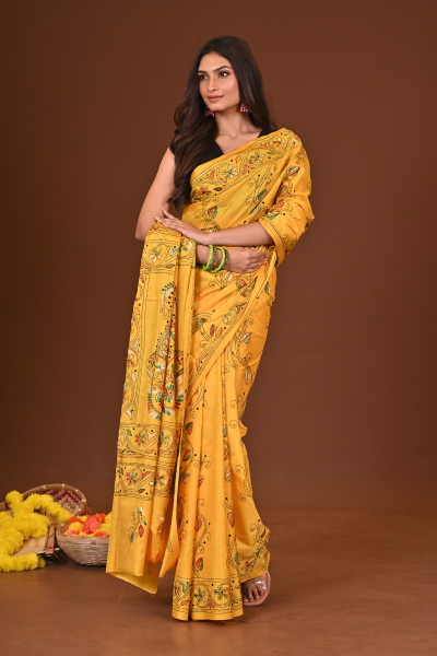 ALOKMALA BLENDED SILK KANTHA SAREE