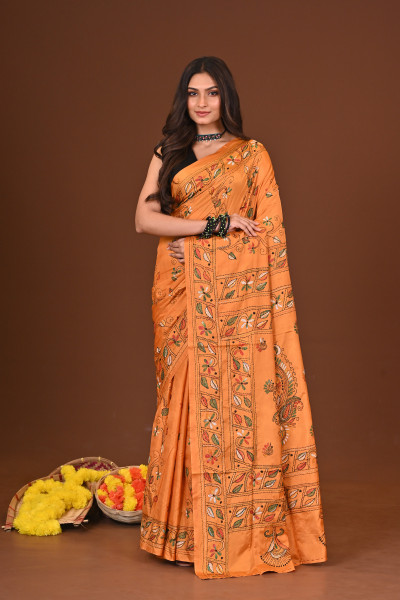 AMRAPALI BLENDED SILK KANTHA SAREE
