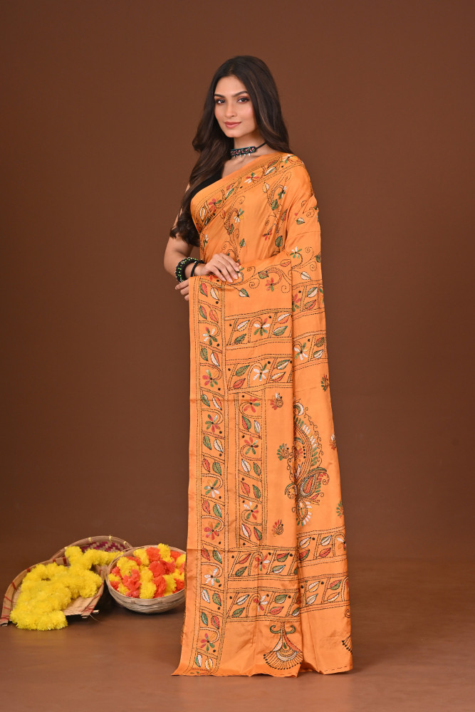AMRAPALI BLENDED SILK KANTHA SAREE