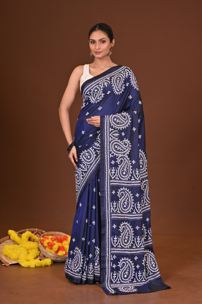 AMRITA BLENDED SILK KANTHA SAREE
