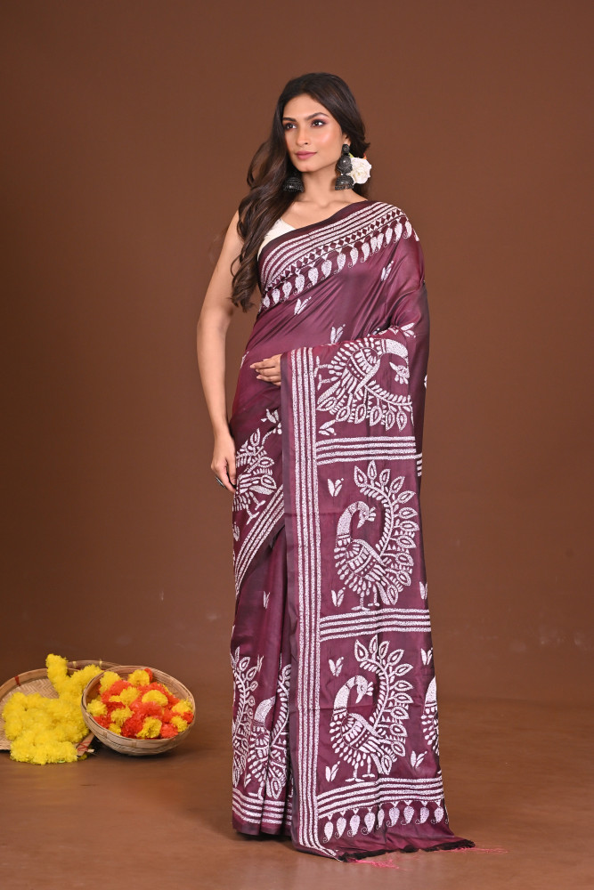 AMRITAAMBAR BLENDED SILK KANTHA SAREE