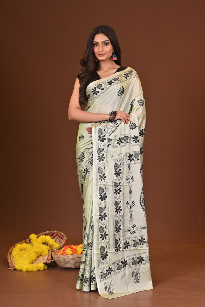 ANKURIKA BLENDED SILK KANTHA SAREE