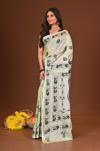 ANKURIKA BLENDED SILK KANTHA SAREE