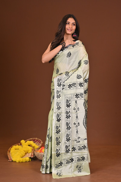 ANKURIKA BLENDED SILK KANTHA SAREE