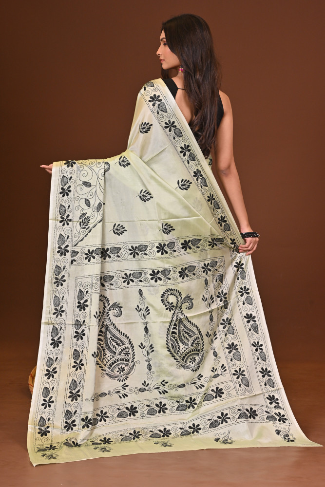 ANKURIKA BLENDED SILK KANTHA SAREE