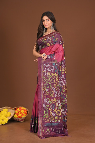 ANONDODHARA BLENDED SILK KANTHA SAREE