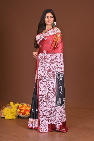 ANURAGIALOK PURE SILK KANTHA SAREE