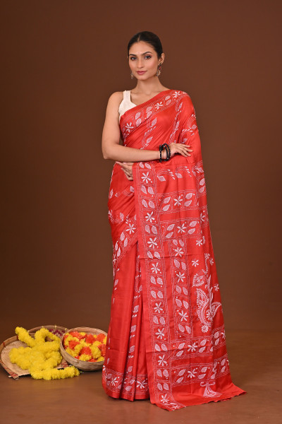 ANURAGINI BLENDED SILK KANTHA SAREE