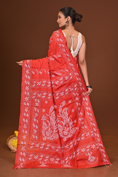 ANURAGINI BLENDED SILK KANTHA SAREE