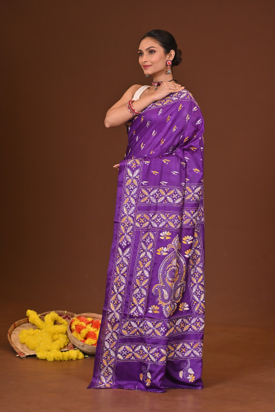 APARAJITA BLENDED SILK KANTHA SAREE