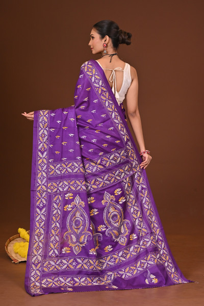 APARAJITA BLENDED SILK KANTHA SAREE
