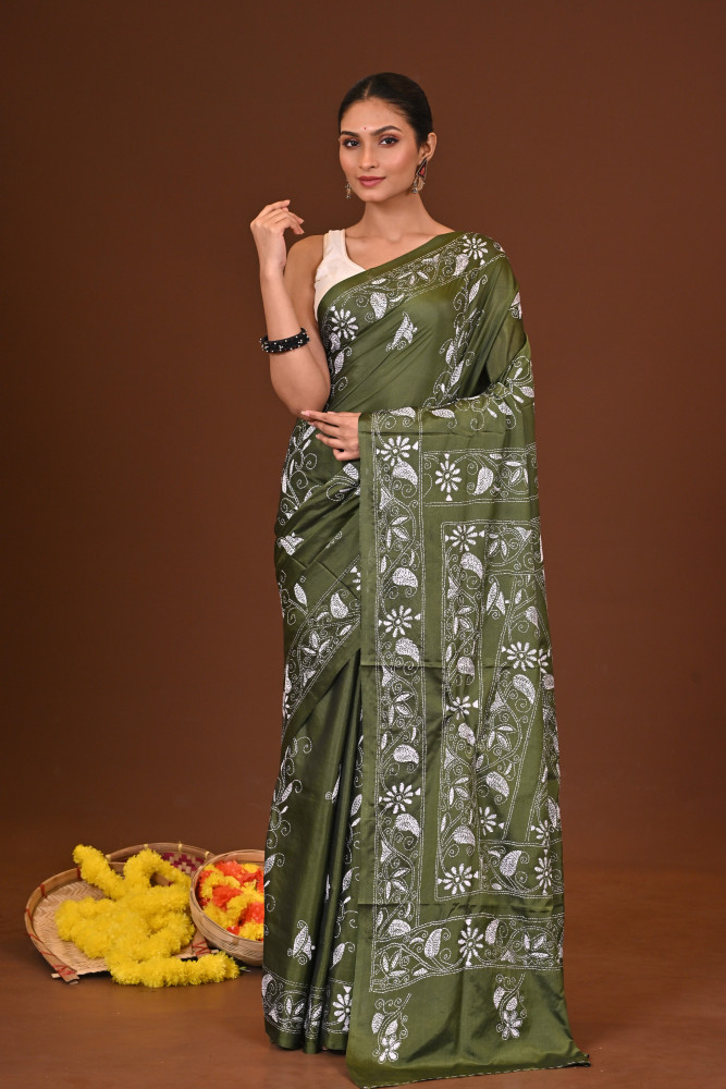 ARANYA BLENDED SILK KANTHA SAREE
