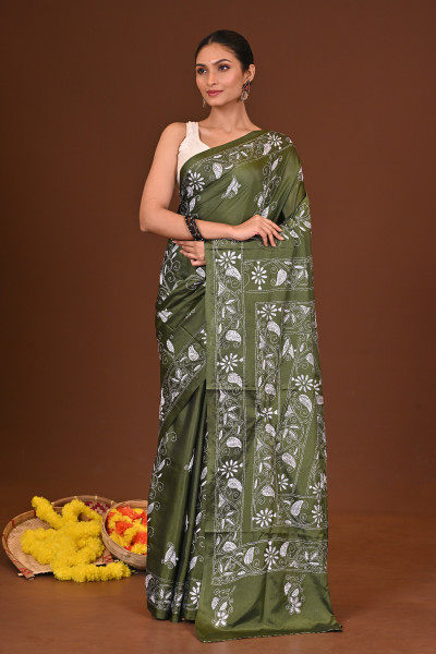 ARANYA BLENDED SILK KANTHA SAREE