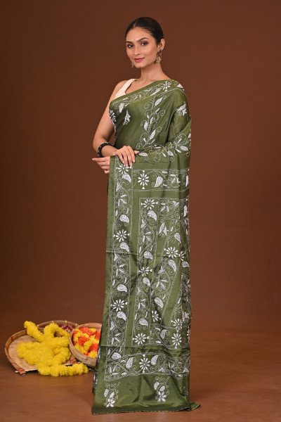 ARANYA BLENDED SILK KANTHA SAREE