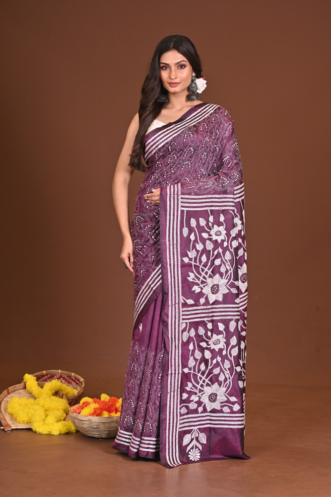 ARUNIMA BLENDED SILK KANTHA SAREE