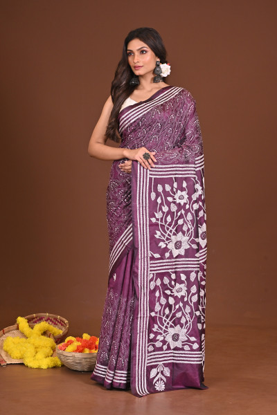 ARUNIMA BLENDED SILK KANTHA SAREE