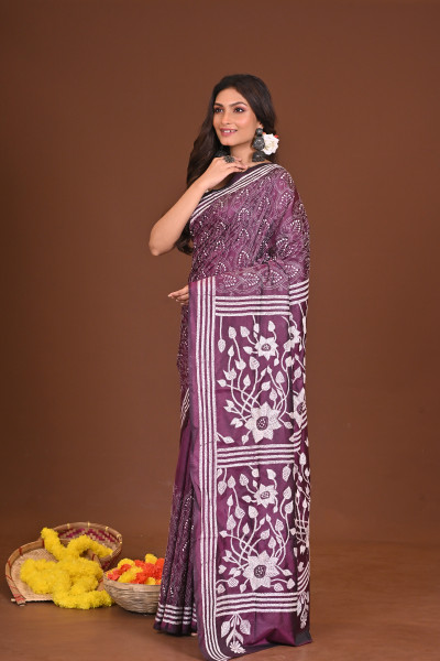 ARUNIMA BLENDED SILK KANTHA SAREE