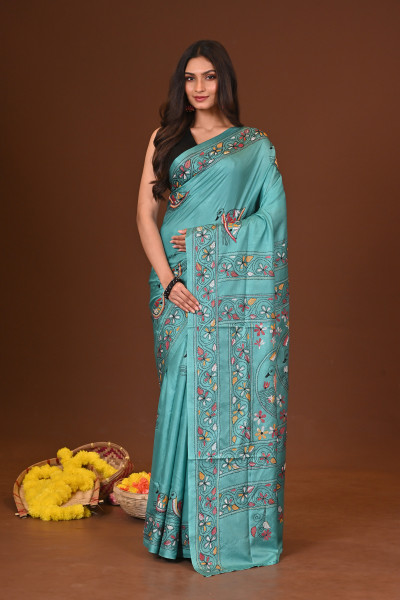 ASHABARI BLENDED SILK KANTHA SAREE