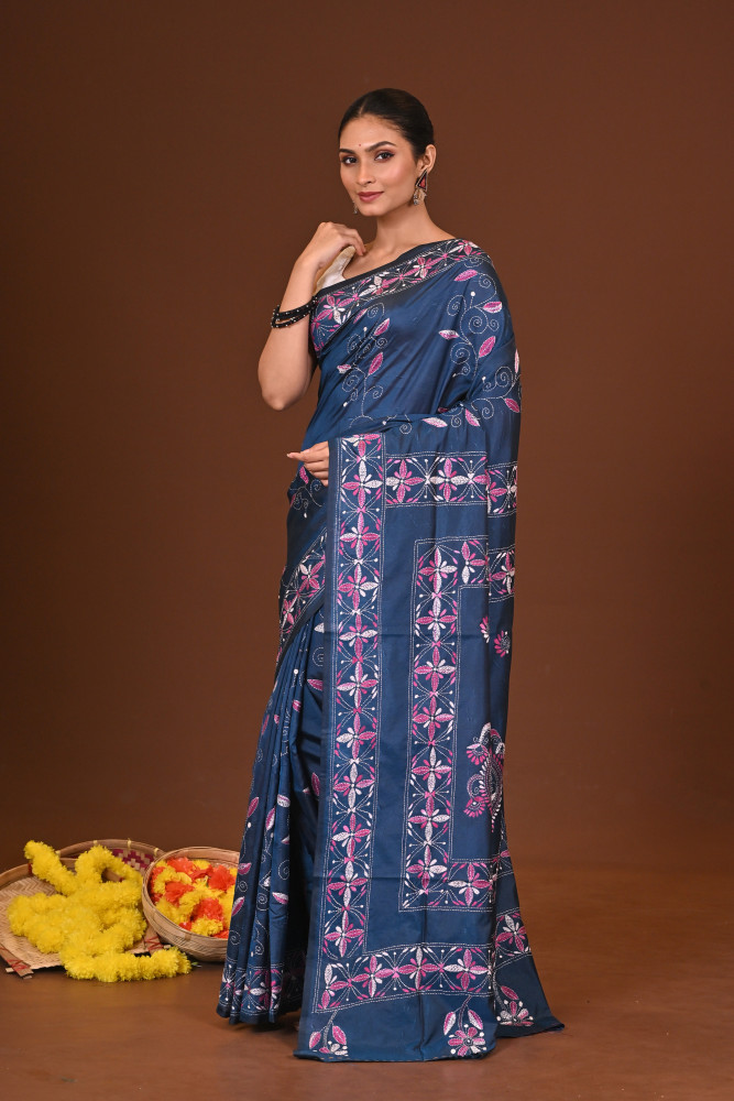 ASHARIKA BLENDED SILK KANTHA SAREE
