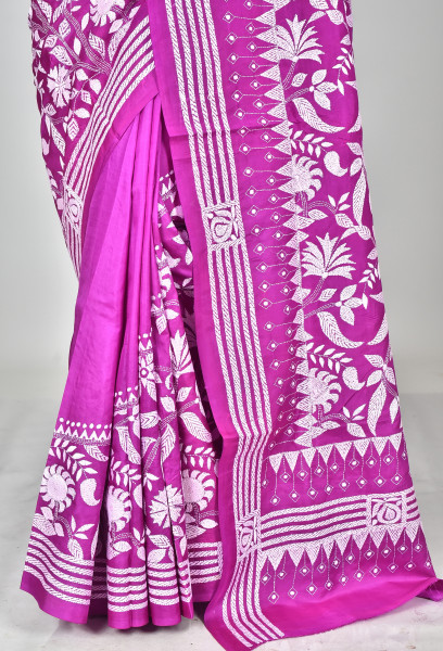 BANGALORE SILK KANTHA SAREE