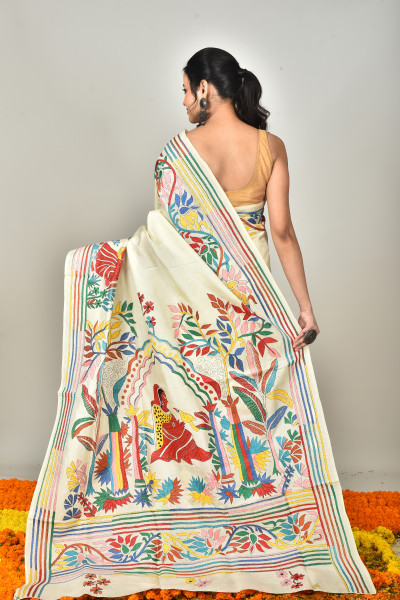 BANGALORE SILK KANTHA SAREE