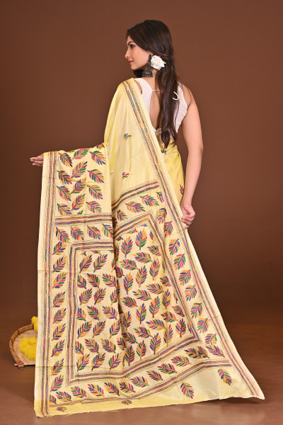 BASANTI BLENDED SILK KANTHA SAREE