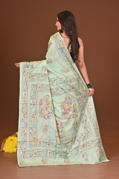 BASANTIKA BLENDED SILK KANTHA SAREE
