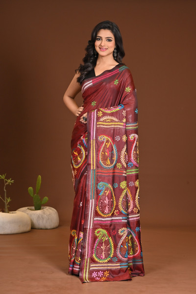 BELENDED SILK KANTHA SAREE