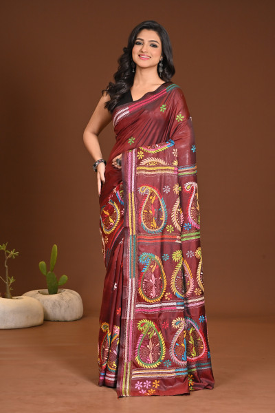 BELENDED SILK KANTHA SAREE