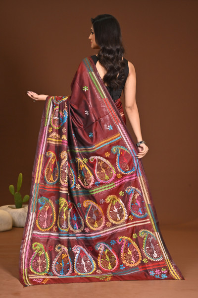 BELENDED SILK KANTHA SAREE