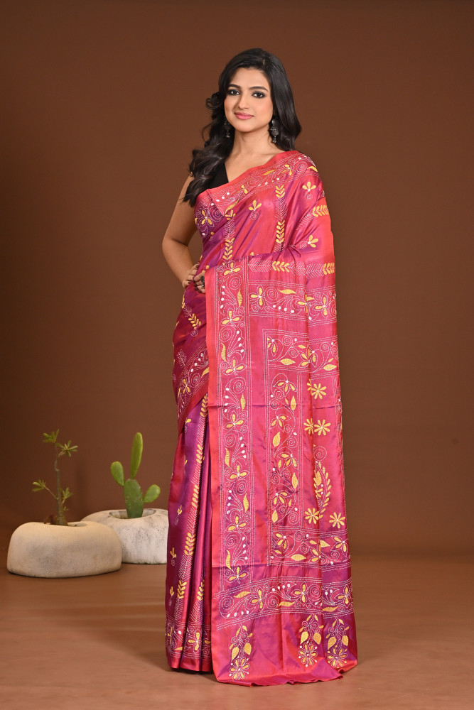 BELENDED SILK KANTHA SAREE