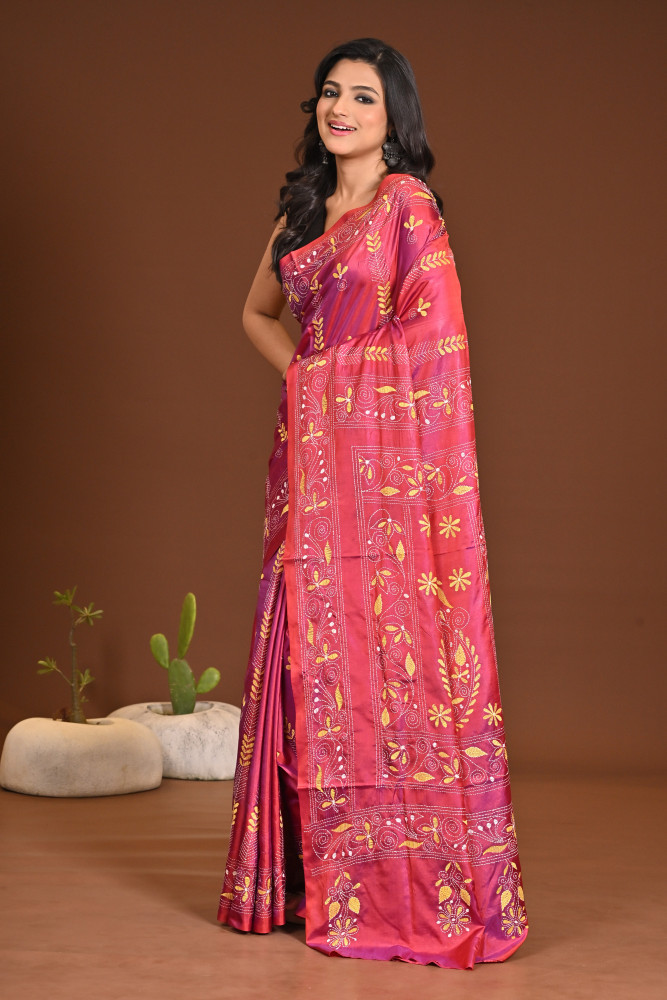 BELENDED SILK KANTHA SAREE