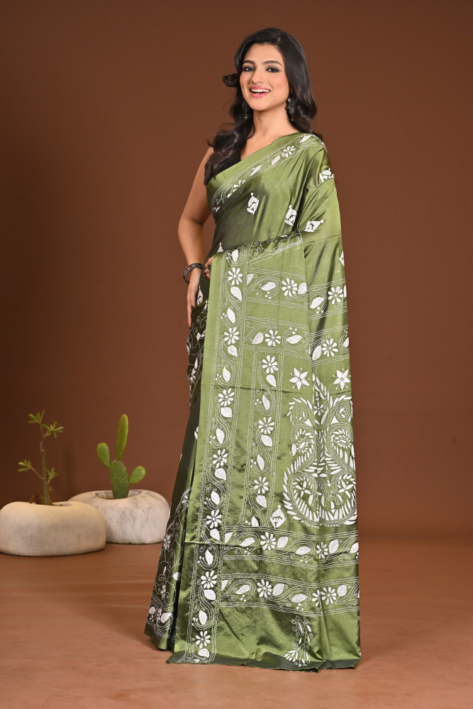 BELENDED SILK KANTHA SAREE